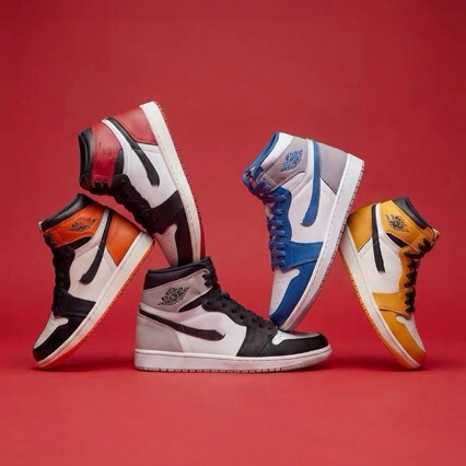 Putian Shoes Pure Original Version Aj1 High-Top Reverse Hook Jordan 1 Hiroshi Fujiwara Retro Unisex Couple Casual Sneakers Sports Shoes