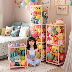 毛绒玩具收纳神器收纳筐娃娃收纳桶玩具收纳升级款弹力绳公仔玩具