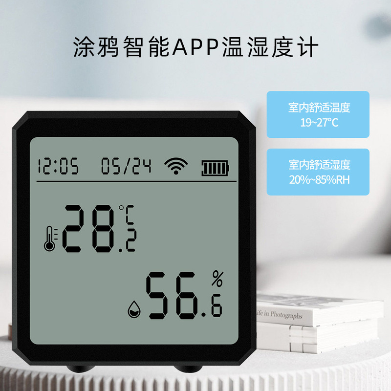 Graffiti smart WiFi hygrometer sensor Home APP monitoring alarm digital display thermometer detector