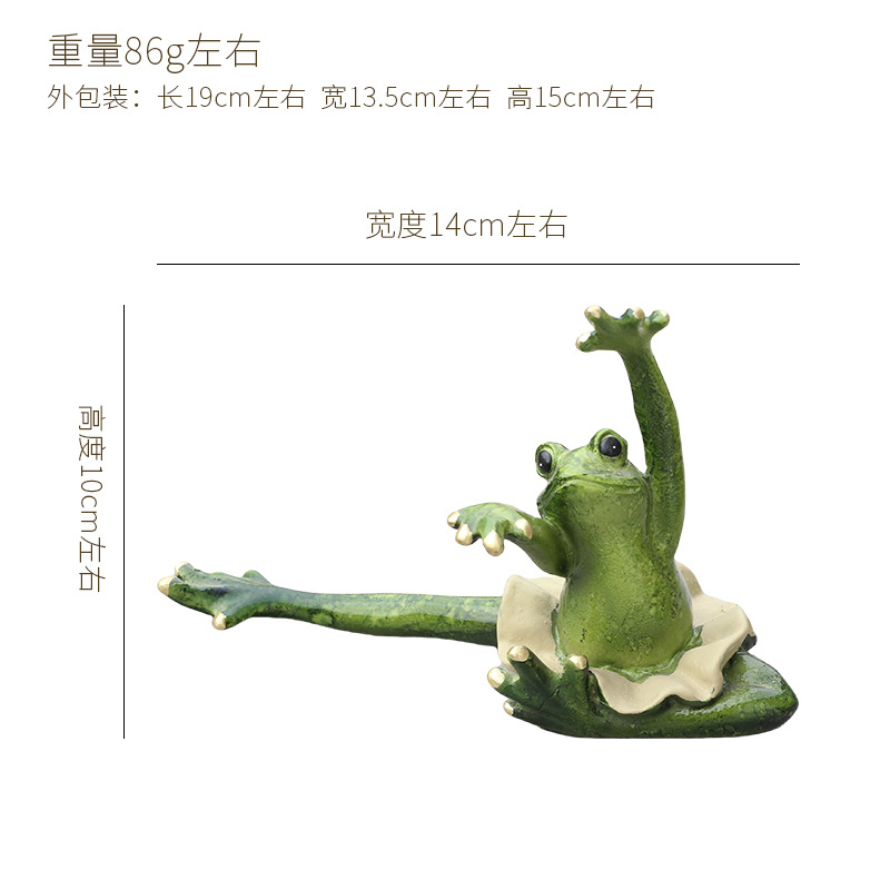 Zibo vidrio de yoga red resina de rana roja artesanía decoración para el hogar regales divertidos puntos escénicos al por mayor