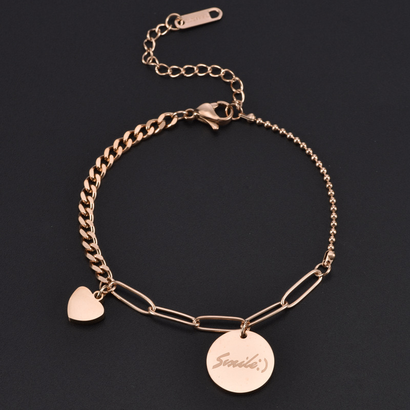 Style Classique Portrait L'Oeil Du Diable Papillon Acier Au Titane Incruster Strass Plaqué Or 18K Femmes Bracelet De Cheville display picture 4