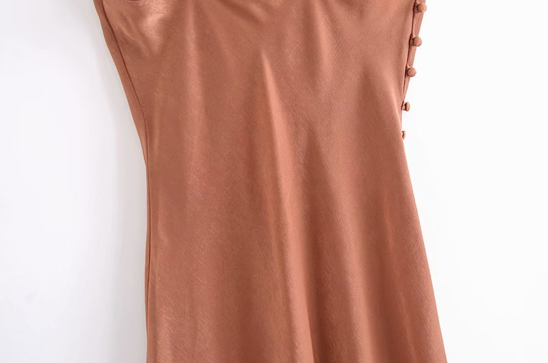 Silk Satin Texture Suspender Dress NSAM50357