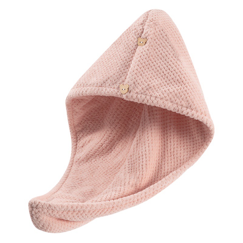 Gorro de secado del cabello piña de doble capa de las mujeres Gorro de ducha a cuadros fuerte absorbente engrosado bolsa de artefactos para el hogar Toalla de secado del cabello Toalla de cuidado del cabello
