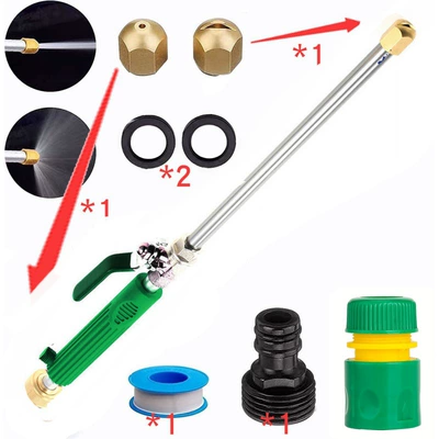 Car cleaning tools water jet high pressure water gun - suit-5-water-gun-green-nozzle-2-black-connectors-1-gasket-2-tape-1-green-quick-connect-1