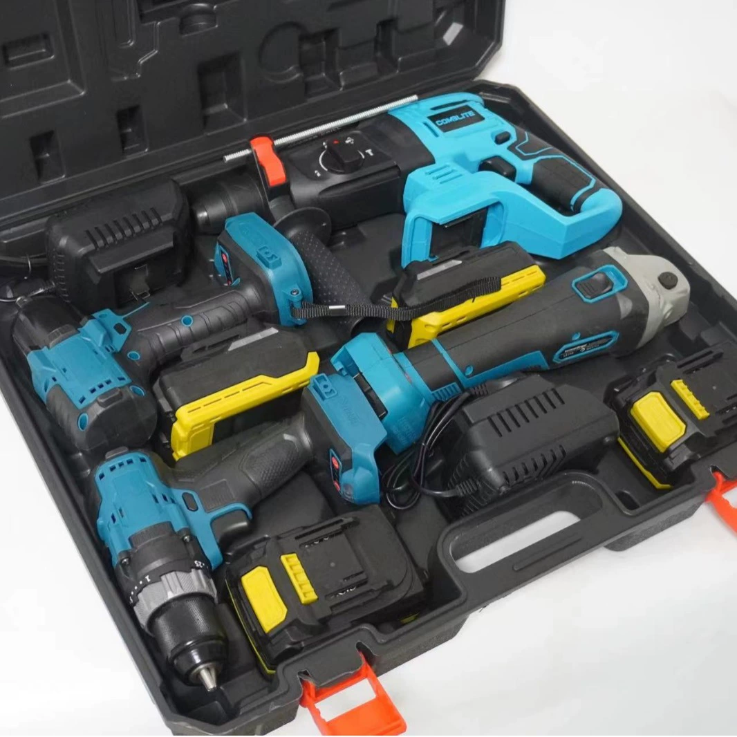 Полный комплект электроинструментов деревообработки 4 комплекта бесщеточных дрель Угловая шлифовальная машина курок комбинированный набор молотка трансграничная оптовая продажа