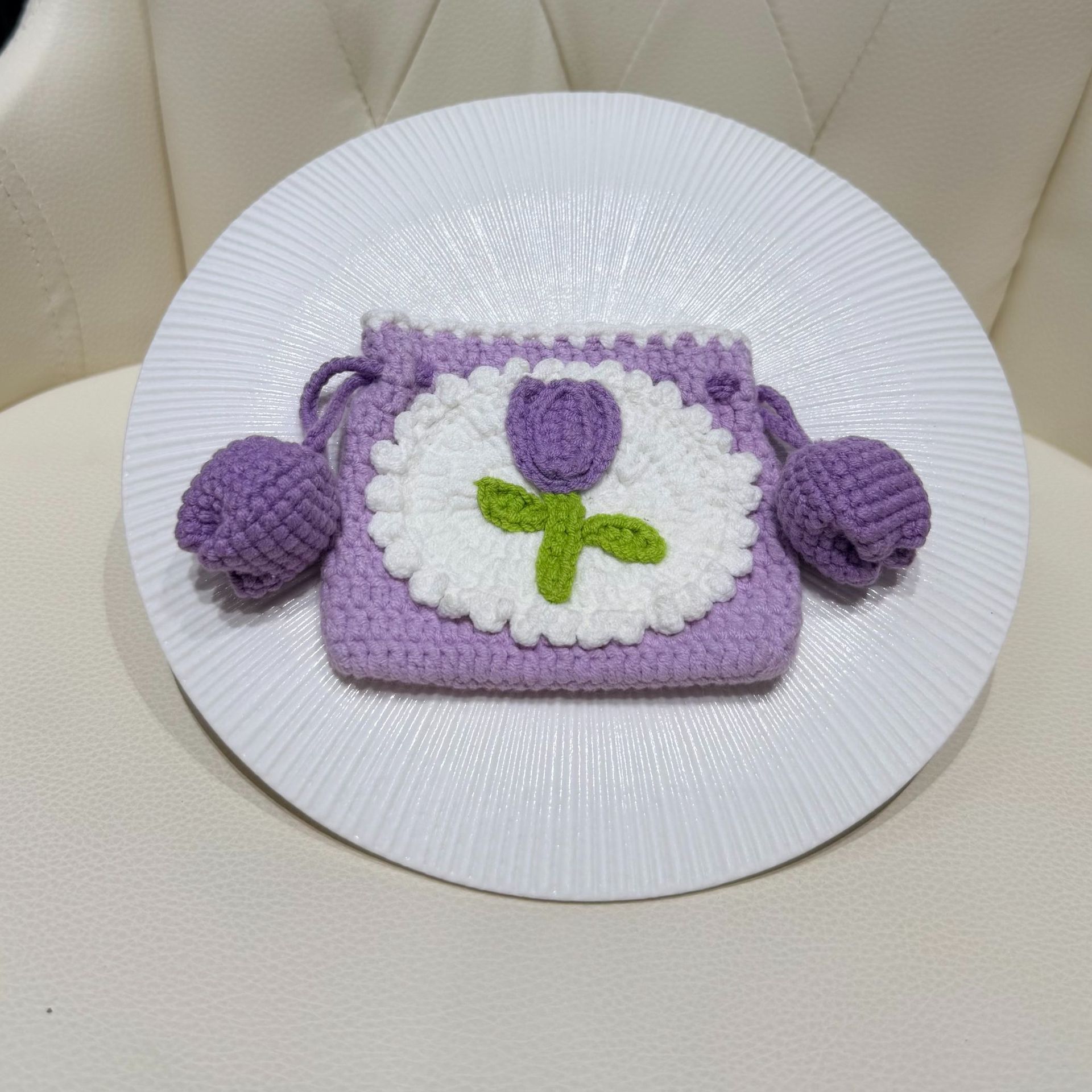 Mini Monedero de Cordón Tejido de Algodón para Uso Diario