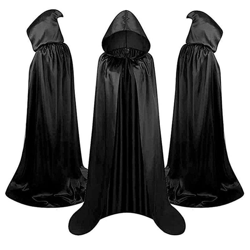 Halloween Costume Adult Death Cloak Cape Hooded Vampire Cloak Wizard Robe Masquerade Costume