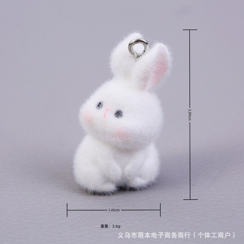 クロスボーダー植毛ペンダントかわいいウサギ DIY 手作りキーホルダーバッグペンダントジュエリー材料バッチ|undefined
