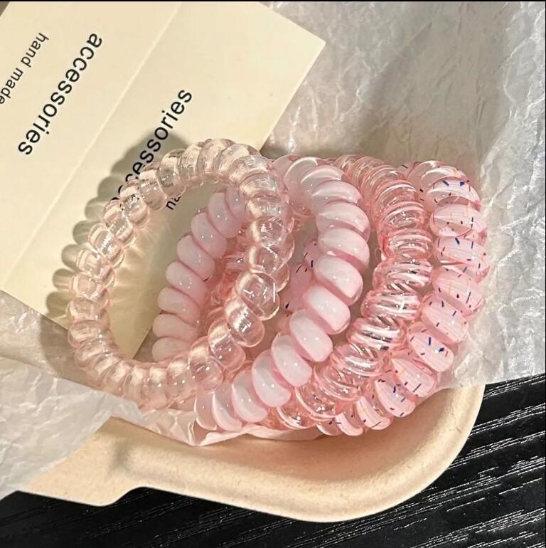 电话线发圈韩版少女发饰网红高级感清新百搭头绳女扎头发耐用发绳|undefined