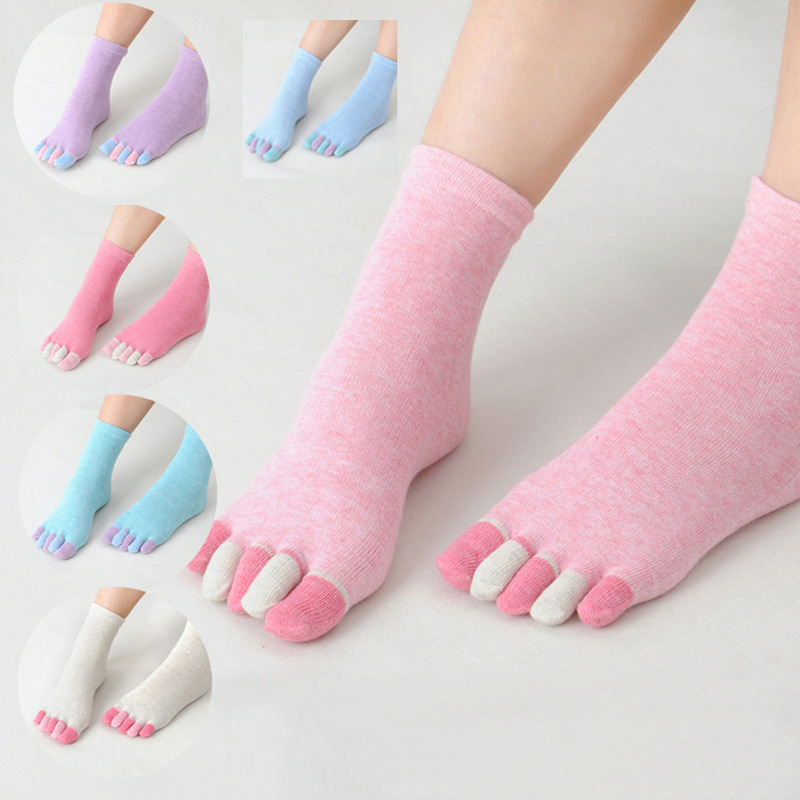 Women Five Finger Socks Cotton Breathable Elastic Ankle Short Socks Casual High Quality Girl Sox Soft Funny Toe
