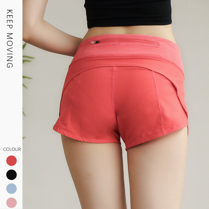 Cross-Border Quick-Drying Running Shorts with Two-In-One Design, High-Waisted with Pockets, Women's Fitness Sports Shorts with Anti-Exposure Feature Cross-Border Quick-Drying Running Shorts with Two-In-One Design, High-Waisted with Pockets, Women's Fitness Sports Shorts with Anti-Exposure Feature