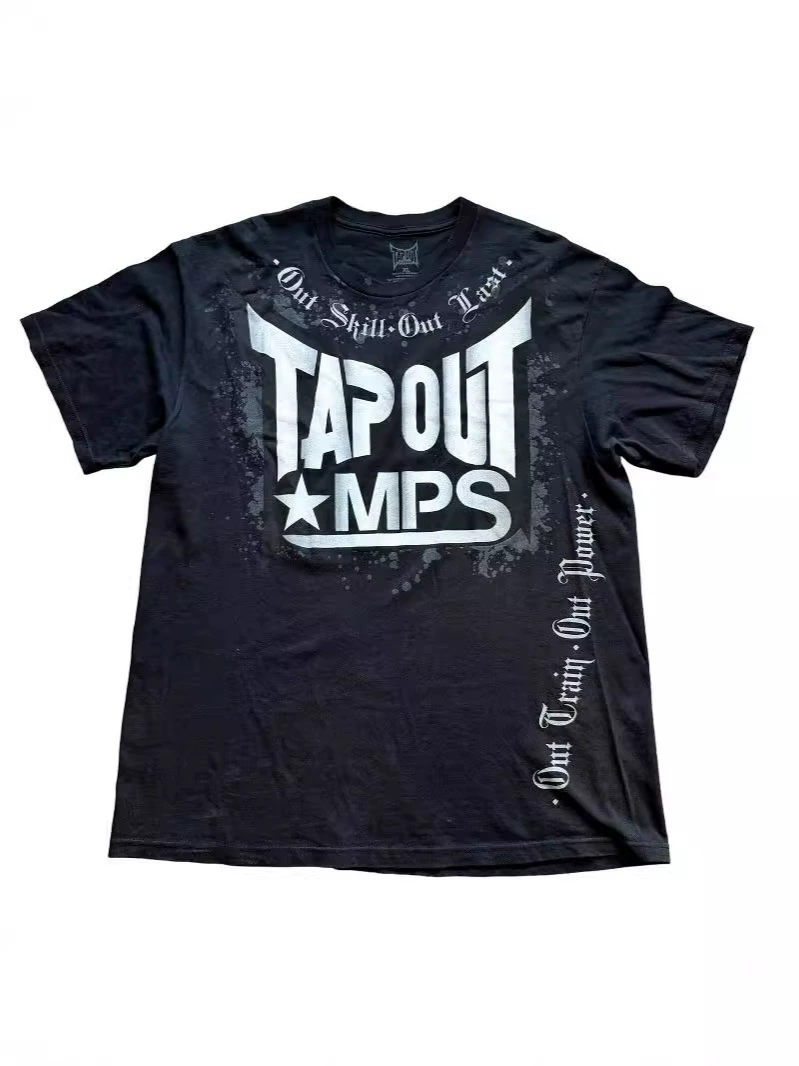 Кросс-бордер Gothic футболка европейский и американский ретро стиль Tapout MPS рисунок футболка мужская Y2K черная футболка