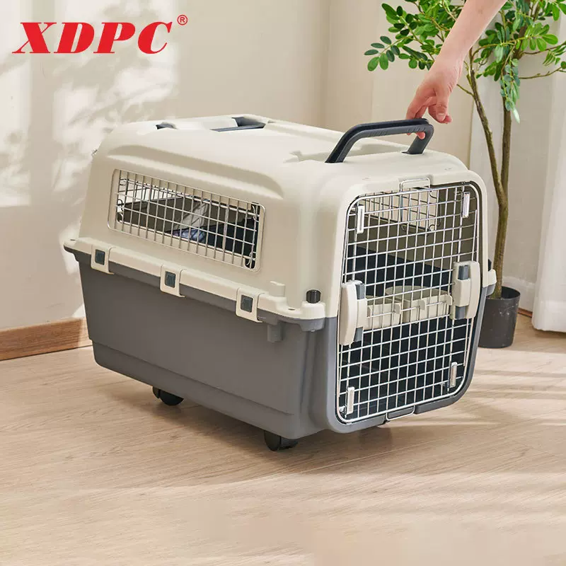 XDPC鑫鼎宠物航空箱塑料箱子带铁窗猫咪狗狗宠物国航标准飞机托运