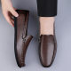 Classic popular men's shoes men's casual leather shoes men's soft bottom peas shoes cowhide dad shoes breathable comfortable loafers