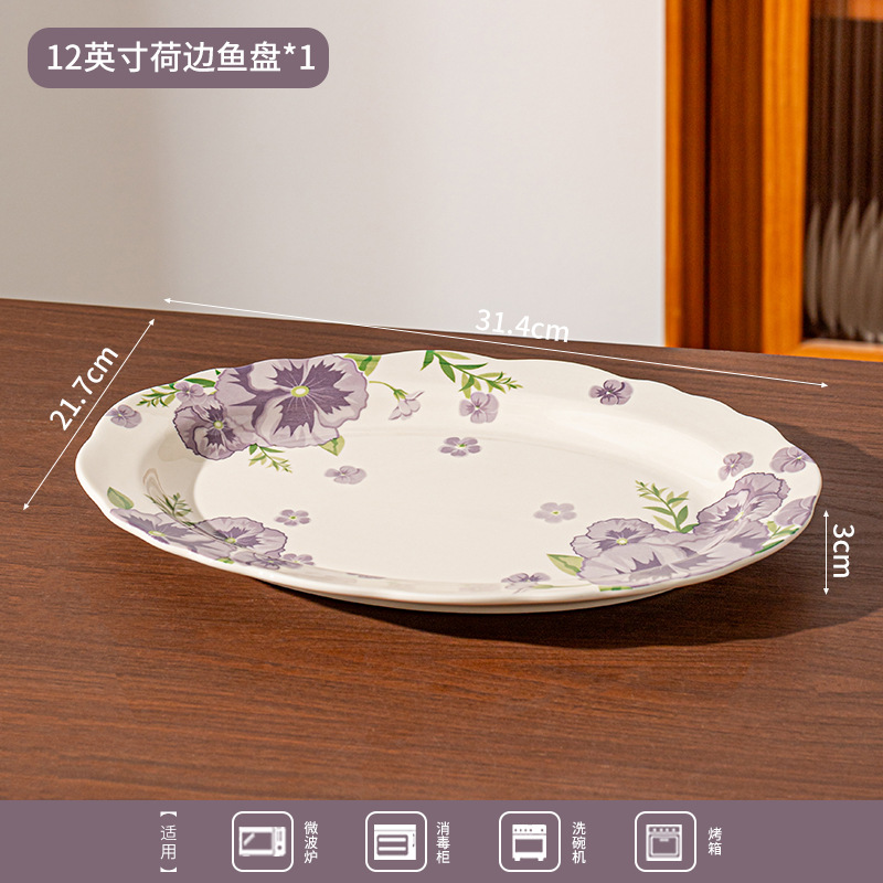 Cuencos de cerámica personalizados con flores de alto valor de visualización cuencos de orejas pequeños platos frescos de platos domésticos image 14