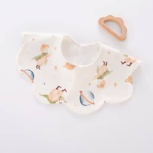 Waterproof children's cotton eating bib for new born for food, with pocket 3