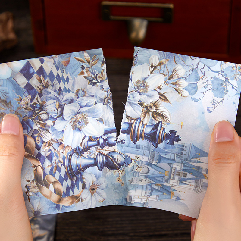 Recoger el paquete de papel de material retro Alicia en el país de las maravillas Serie Ilustración exquisita Libro de mano Decoración Papel de material