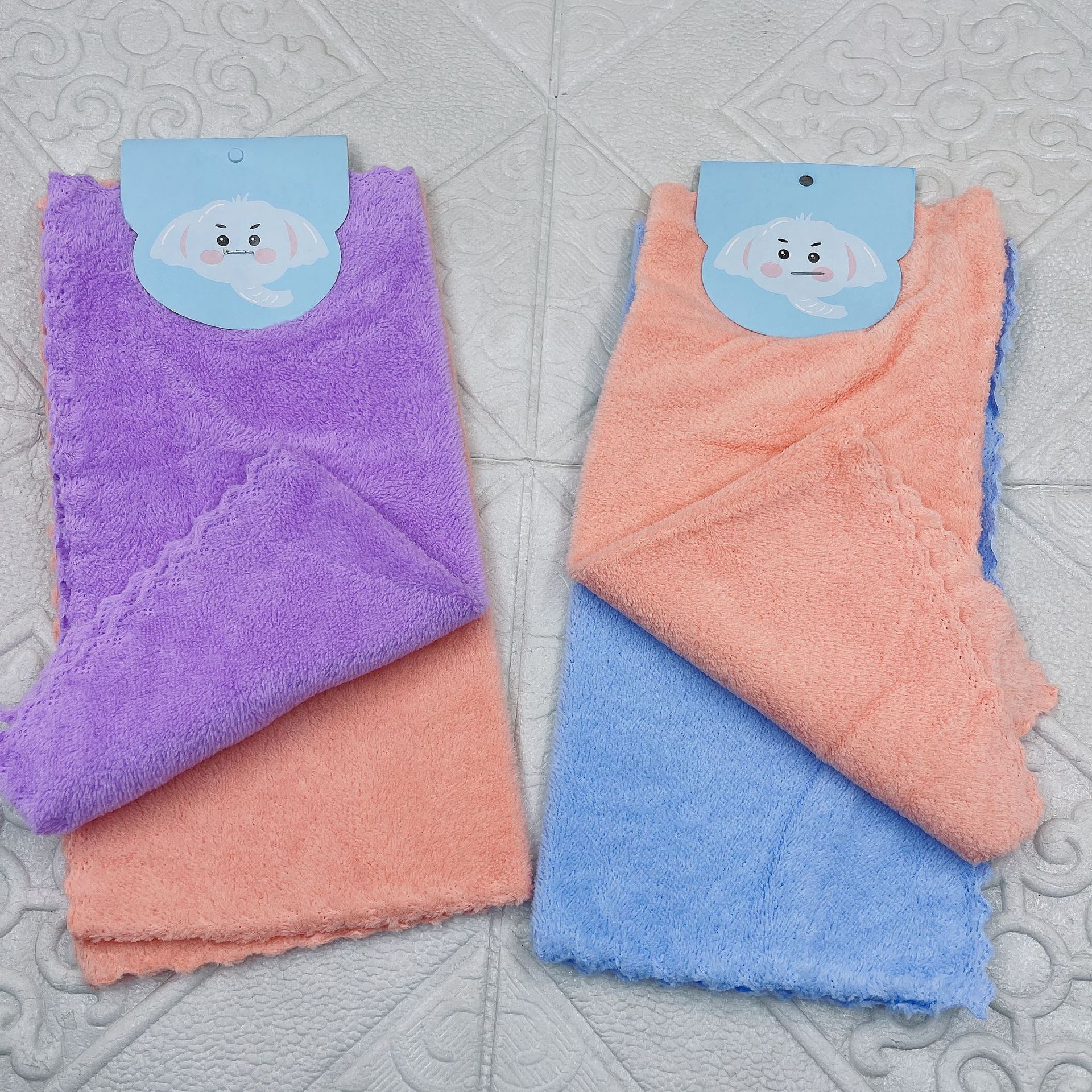 Two-piece Set Of Coral Face Towels, Goods For Two-yuan Department Stores, And Three-yuan Stalls_voghion.com