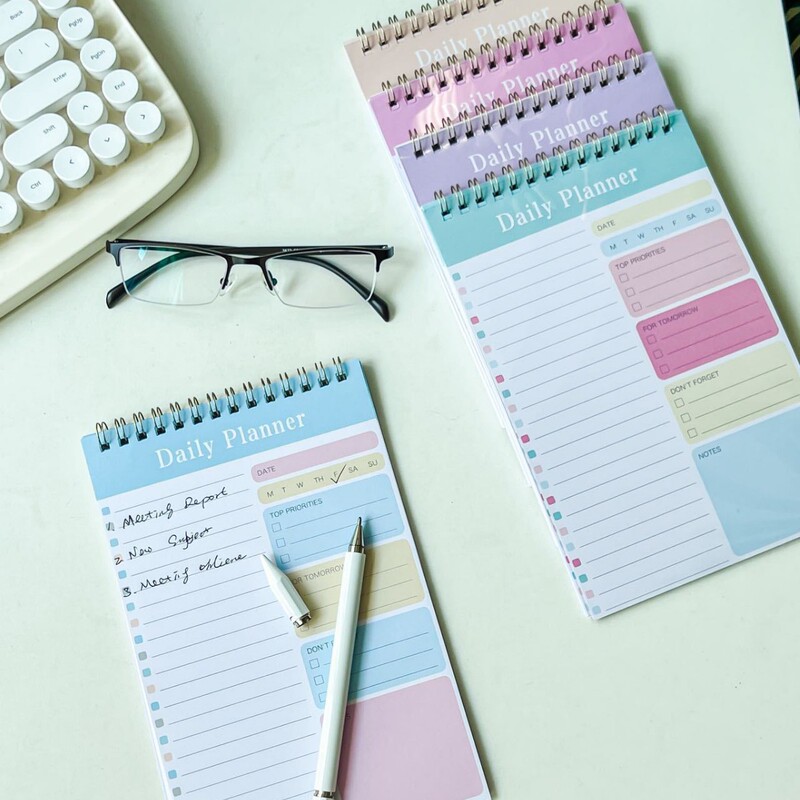 Amazon Cross-Border A5 English Coil Time Management Coil Notebook Note Pad Planner Schedule Self-Discipline Notes