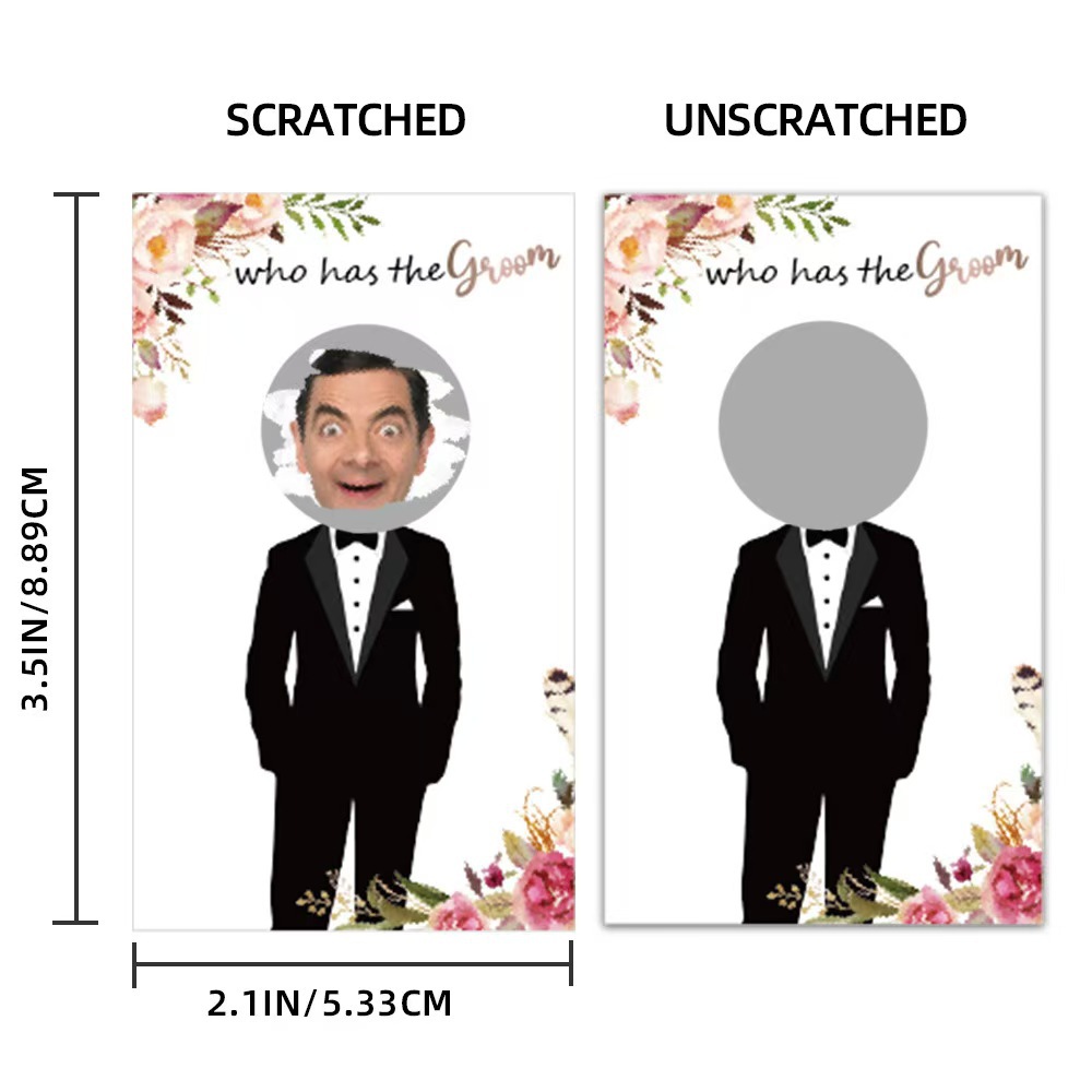 bridal shower game cards单身派对游戏卡婚礼游戏刮刮卡谁是新郎