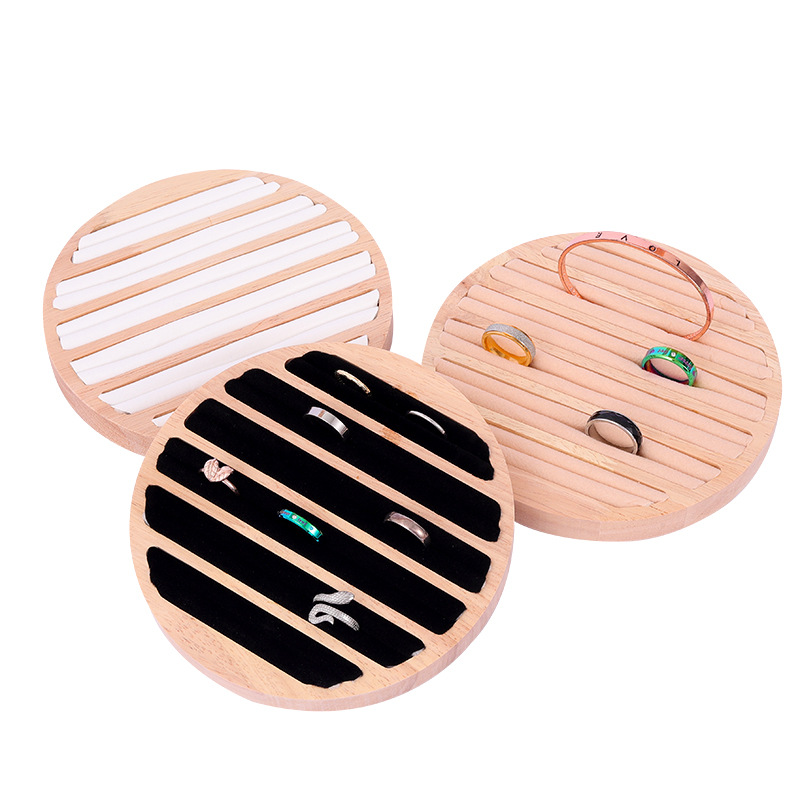 Yingyuan Craft Creative Bamboo Round Ring Tray Jewelry Stand Ring Earring Diamond Ring Jewelry Display Stand