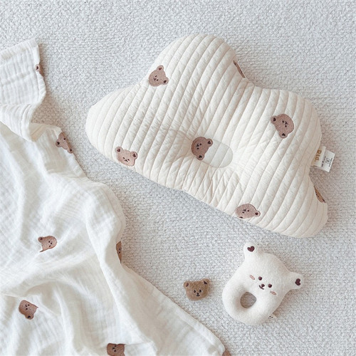 Korean ins baby shaping pillow, anti-eccentric embroidered newborn head shape correction, breathable and sweat-absorbent, universal for all seasons