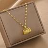 Necklace stainless steel, bag, universal pendant, short accessory, jewelry, 2023 collection, does not fade