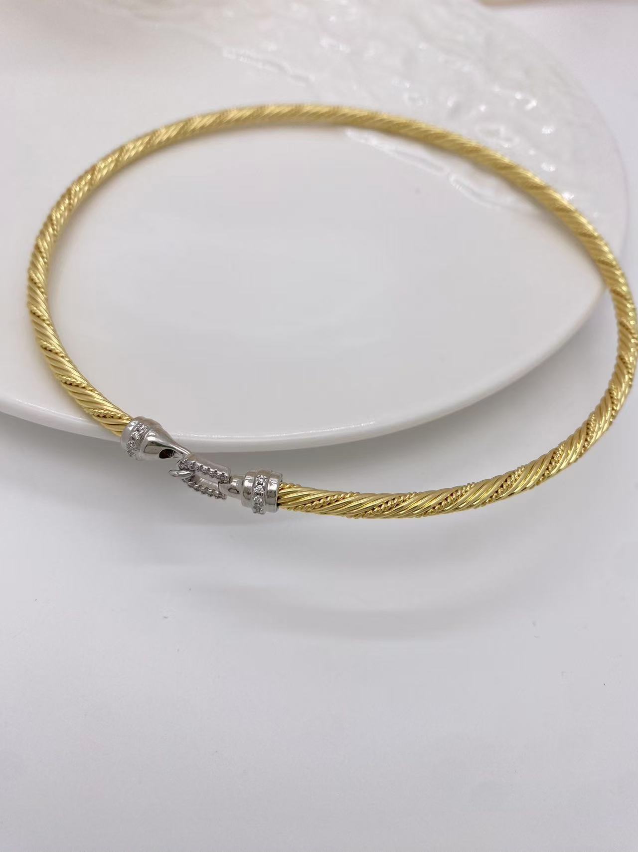 25g Weight 18K Gold Plated Plating Material Zircon Inlay Material Bracelets, Necklace Classification 1 Piece Quantity Daily Occasion Copper Material Geometric Pattern All Seasons Season Unisex Gender Mixed Metal, Inlay Design Simple Style Style Wholesale Jewelry Simple Style Geometric Copper Zircon 18K Gold Plated Mixed Metal Inlay Bracelets Necklace 10