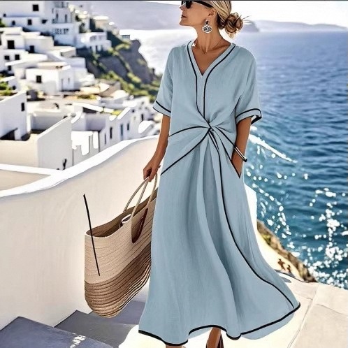 New European and American Summer Style Bomi-Style Elegant Dress for Independent E-Commerce Platforms, Cross-Border Stylish Commuter Long Dress New European and American Summer Style Bomi-Style Elegant Dress for Independent E-Commerce Platforms, Cross-Border Stylish Commuter Long Dress