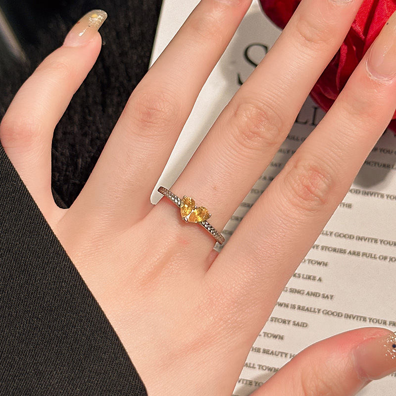 Anillo de amor ins coreano piedra Fanta natural s925 anillo de plata esterlina personalidad de alto nivel femenino atmósfera simple y versátil