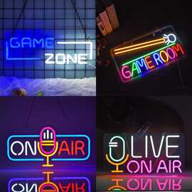跨境亚马逊LED霓虹灯酒吧墙壁装饰创意道具发光字广告牌室外灯