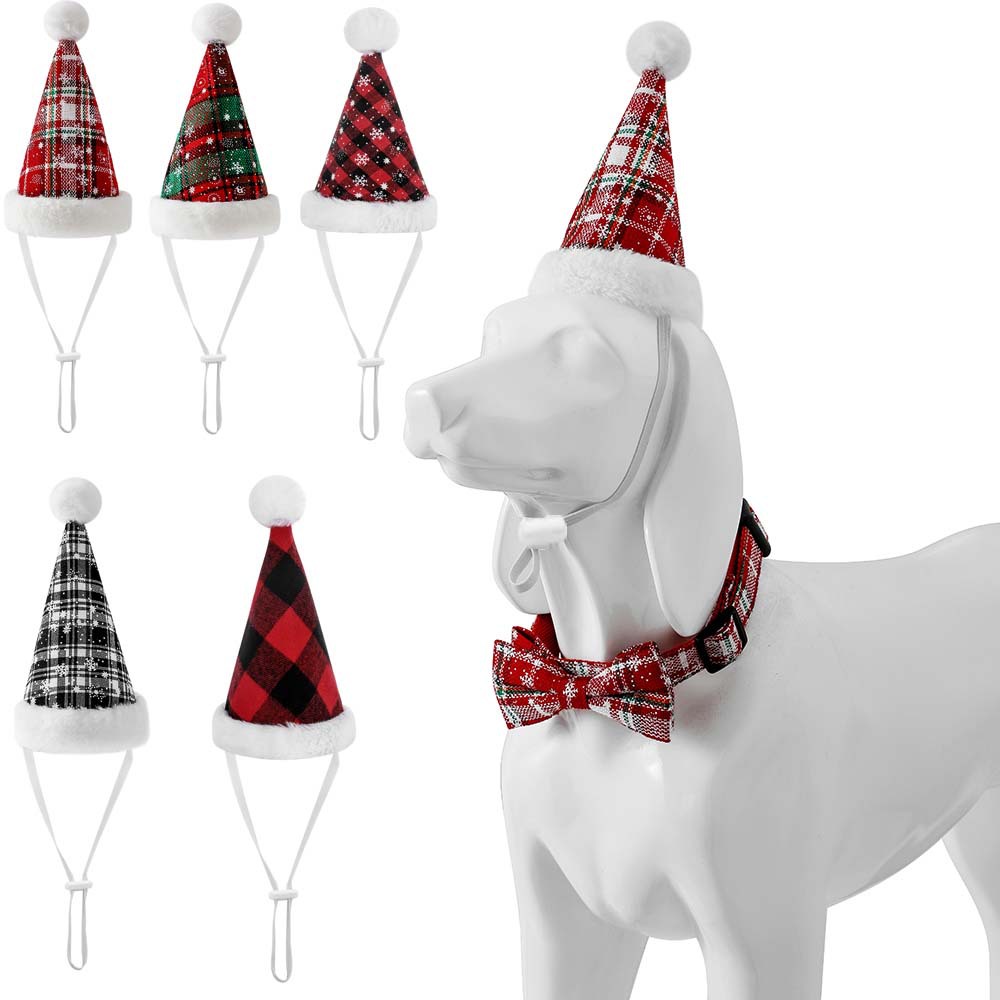 Los fabricantes venden nuevos sombreros de Navidad transfronterizos para mascotas, sombreros de copo de nieve para perros, sombreros de Navidad, suministros para mascotas