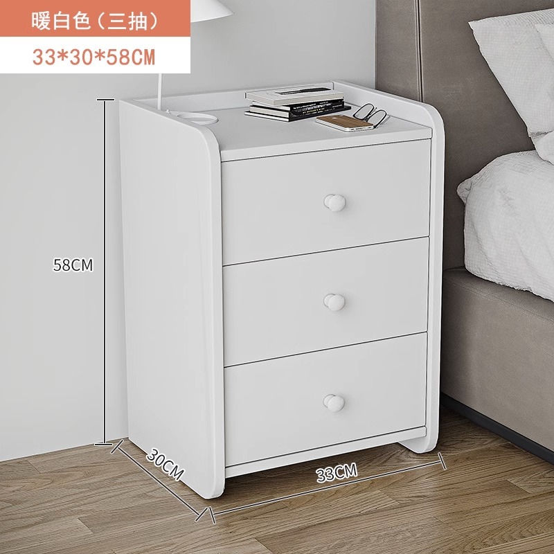 Luz mesita de noche de lujo simple dormitorio moderno pequeño estante de almacenamiento de cabecera para SALA DE ALQUILER armario de almacenamiento