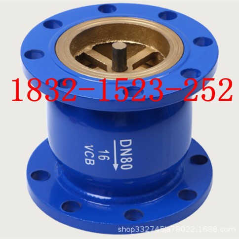 HC41X-16C碳钢烤漆法兰防水锤节能消声止回阀DN40 50 80 100 200