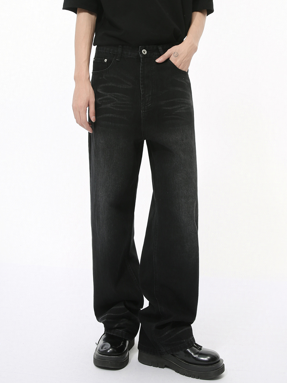 MTLCLOTHES Hombres| Nuevos productos de otoño retro diseño de raspado de la calle para hacer la moda de los jeans sueltos viejos