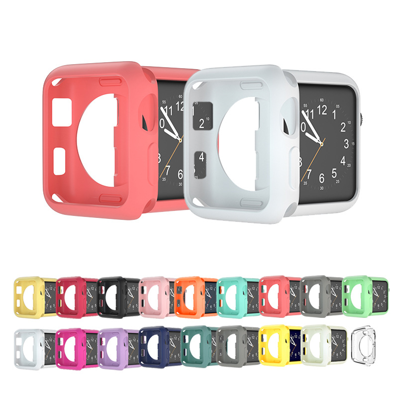 Adecuado para Apple Watch caso applewatch reloj TPU medio paquete cubierta protectora caramelo Shell en stock