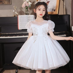 女童禮服公主裙2024新款夏季兒童連衣裙寶寶主持走秀裙子童裝批發
