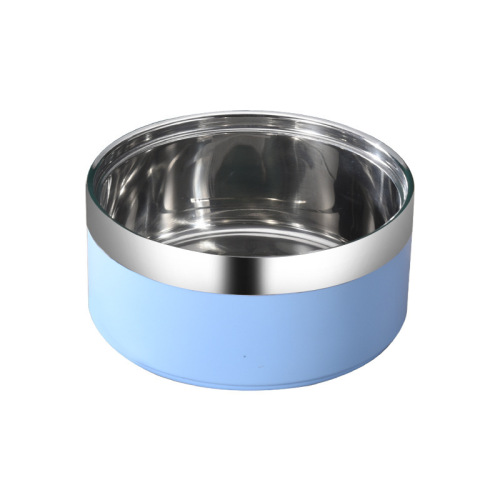 Double-layer stainless steel dog bowl, non-slip, anti-tip, large-capacity pet bowl, cat bowl, drinking water bowl, dog rice bowl