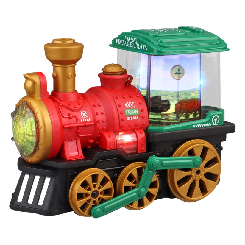 Coche de juguete eléctrico para niños Universal Light Music tren de pulverización anticuado tren de simulación multifunción fábrica al por mayor