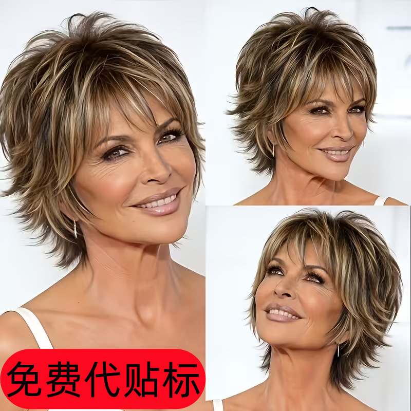 Cross-Border Popular European and American Women's Short Hair Wigs, Fashionable Realistic Synthetic Hair Wigs, In-Stock Wholesale from Manufacturers Cross-Border Popular European and American Women's Short Hair Wigs, Fashionable Realistic Synthetic Hair Wigs, In-Stock Wholesale from Manufacturers