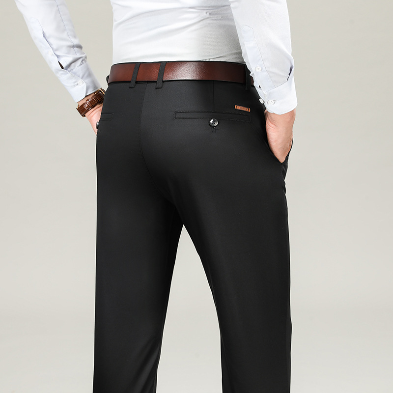 2021 autumn Ice Silk casual pants non-ironing stretch drop-down suit pants men's slim fit plus size men's pants business straight