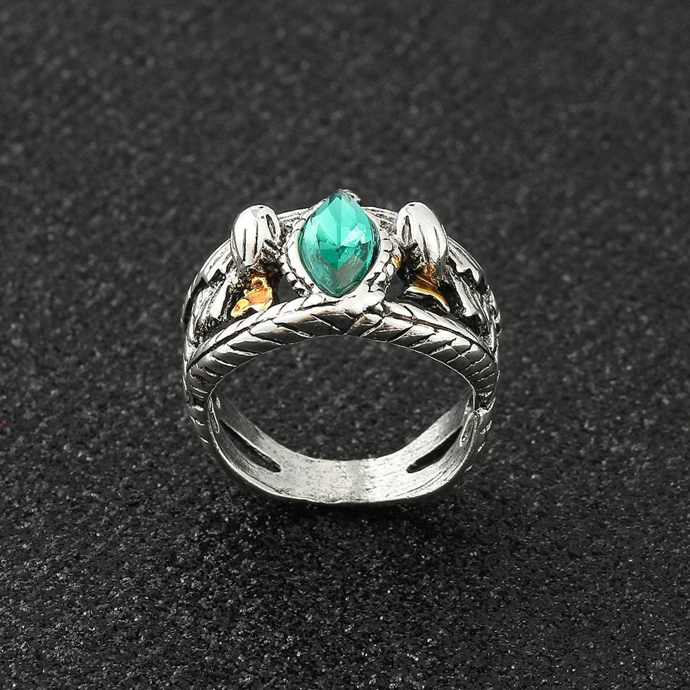 Merchandising del film Il Signore degli Anelli: Anello da uomo Aragorn con pietre preziose intarsiate, accessorio per costume da cosplay del Comic Con, gioielli da uomo_voghion.com