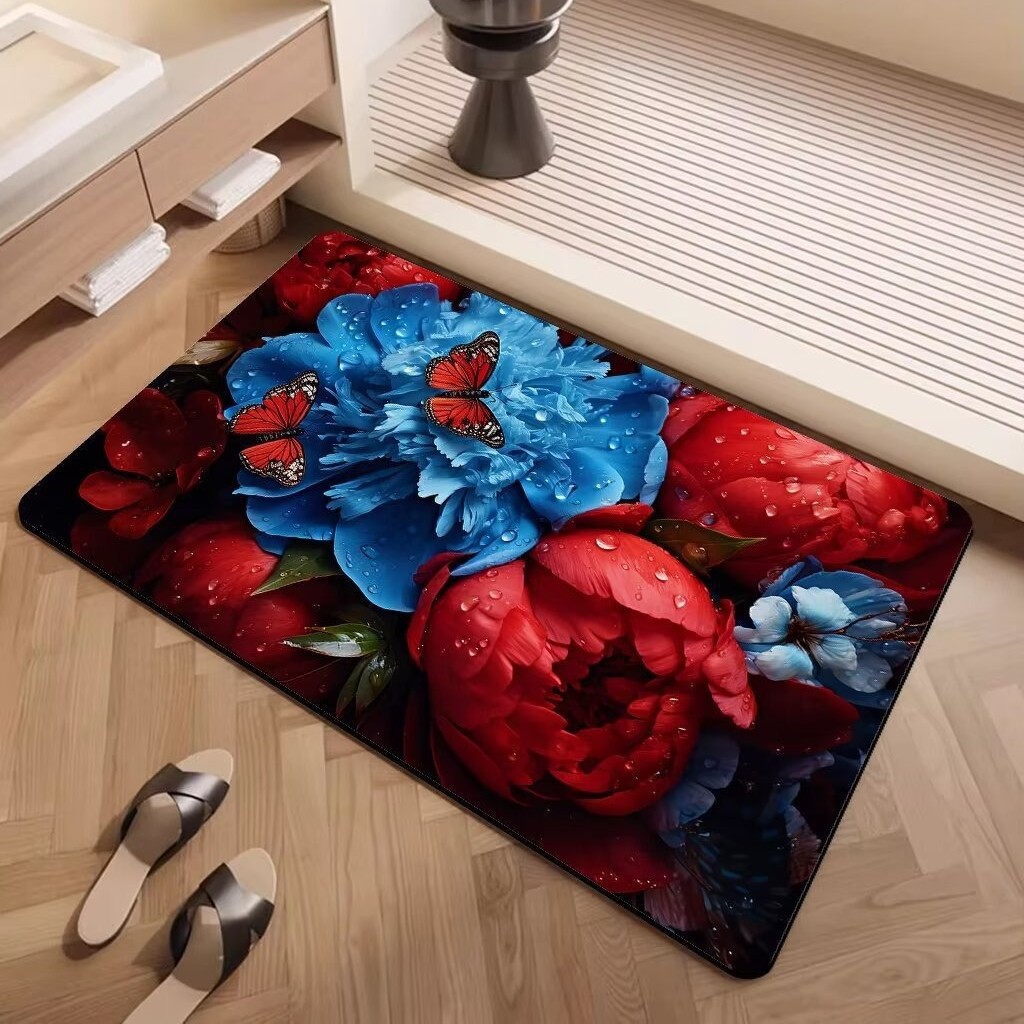 3d Flower Bath Rug Non-slip Absorbent Mat For Bathroom And Kitchen_voghion.com
