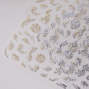 tomoni gilding nail stickers popular vintage nail stickers factory wholesale Japanese Longfeng Chengxiang 3600
