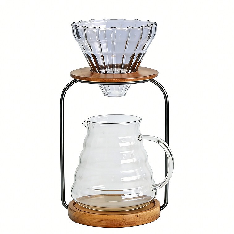 Kit de cafetera de irrigación manual de entrada doméstica portátil al aire libre filtro de café de vidrio