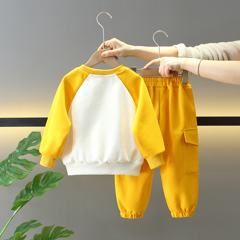 7721 Traje de primavera para niños 2025 Nuevo estilo para niños Ropa de celebridades de Internet de estilo occidental para niños Traje de dos piezas de primavera y otoño para bebés