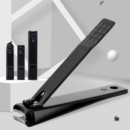 Thickened Stainless Steel Large Size Nail Clipper Adult Nail Cleaning Knife Slant Tip Nail Scissors Black Painted Nail Cutter