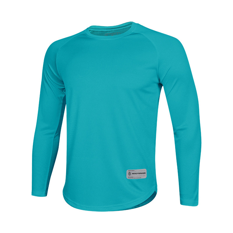 Trajes de gimnasio estadounidenses de manga larga para hombres de otoño y invierno camiseta deportiva al aire libre corredor de cuello redondo de la marea ocio relajado rápido secado