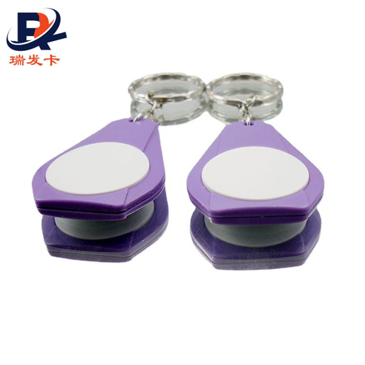 ABS门禁卡钥匙扣复制感应钥匙圈 IC电梯卡TK4100芯片卡金属钥匙扣