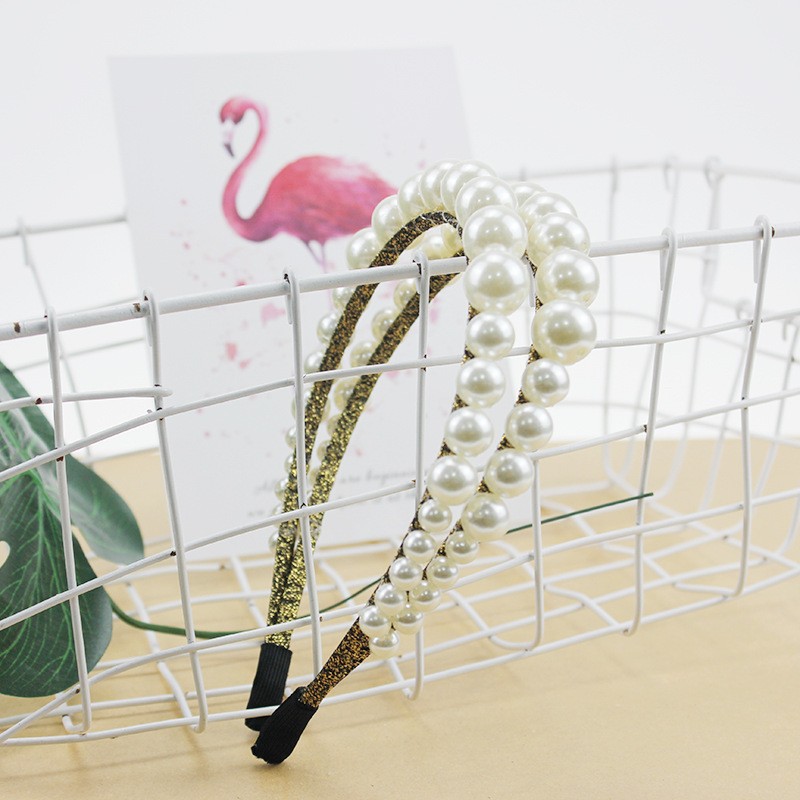 Fábrica de perlas transfronterizas venta directa al por mayor Europeos y Estados Unidos tocadillos retró tocadillos de cabello lujoso ligero tocadillos de cabello banda de baile